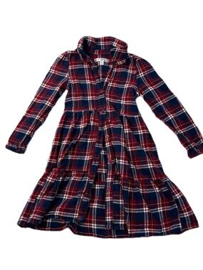 Biscotti Girls Red & Navy Plaid Button-Front Dress Size 6